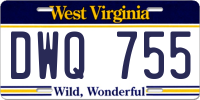 WV license plate DWQ755