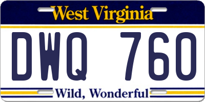 WV license plate DWQ760