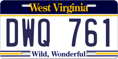 WV license plate DWQ761