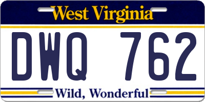 WV license plate DWQ762