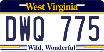 WV license plate DWQ775
