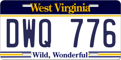 WV license plate DWQ776
