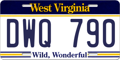 WV license plate DWQ790
