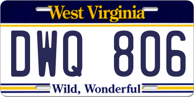 WV license plate DWQ806