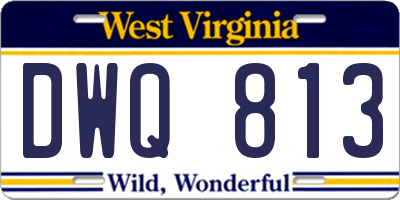 WV license plate DWQ813