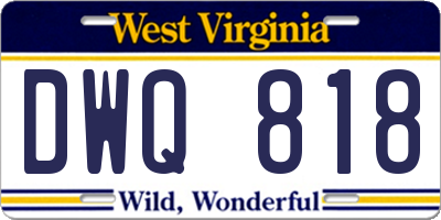 WV license plate DWQ818