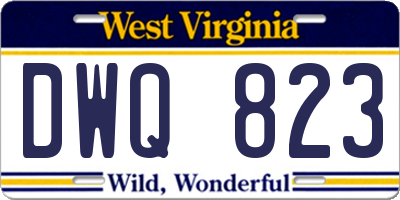 WV license plate DWQ823