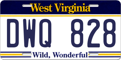 WV license plate DWQ828