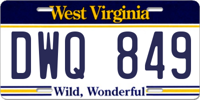 WV license plate DWQ849