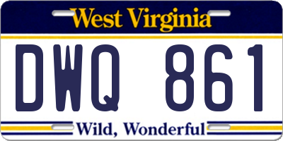 WV license plate DWQ861