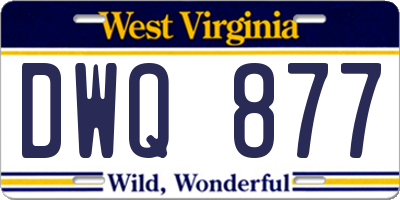 WV license plate DWQ877