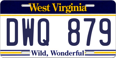 WV license plate DWQ879