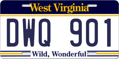 WV license plate DWQ901