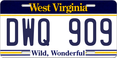 WV license plate DWQ909