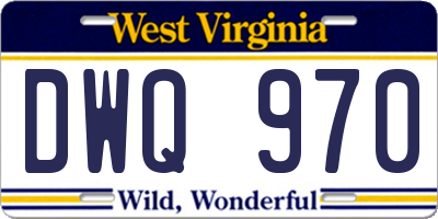 WV license plate DWQ970