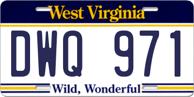 WV license plate DWQ971
