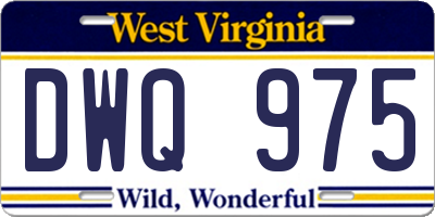 WV license plate DWQ975