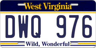 WV license plate DWQ976