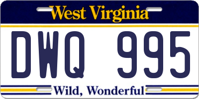 WV license plate DWQ995
