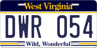 WV license plate DWR054