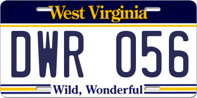 WV license plate DWR056