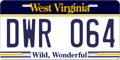 WV license plate DWR064