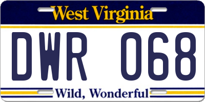 WV license plate DWR068