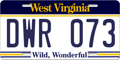 WV license plate DWR073