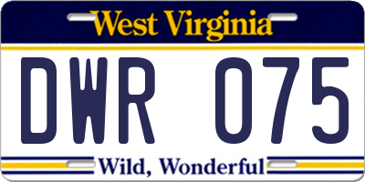WV license plate DWR075