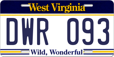 WV license plate DWR093