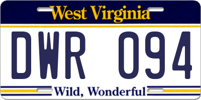 WV license plate DWR094
