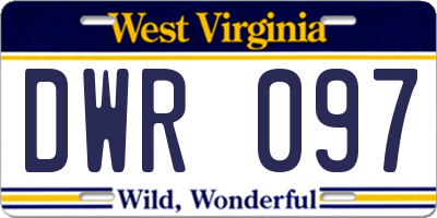 WV license plate DWR097