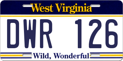 WV license plate DWR126