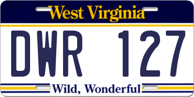 WV license plate DWR127
