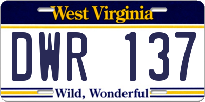 WV license plate DWR137