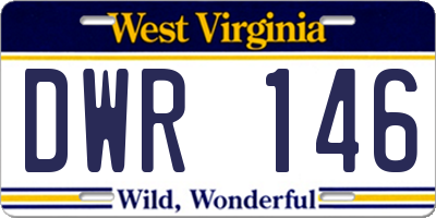 WV license plate DWR146