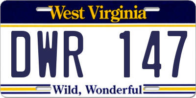 WV license plate DWR147
