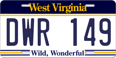WV license plate DWR149