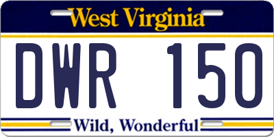 WV license plate DWR150