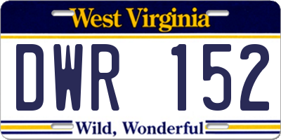 WV license plate DWR152