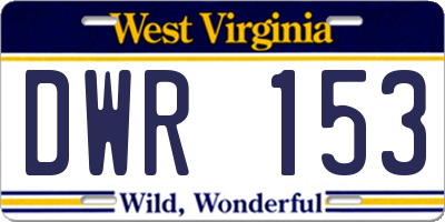 WV license plate DWR153