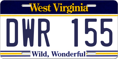 WV license plate DWR155
