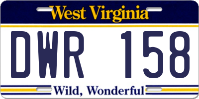 WV license plate DWR158