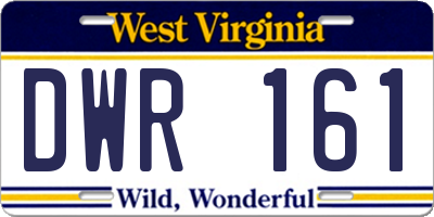WV license plate DWR161
