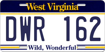 WV license plate DWR162