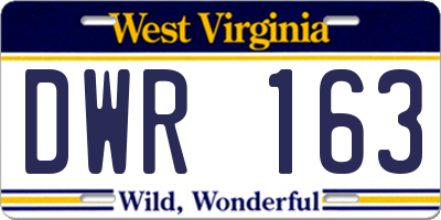 WV license plate DWR163