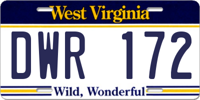 WV license plate DWR172