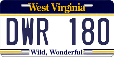 WV license plate DWR180