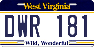 WV license plate DWR181