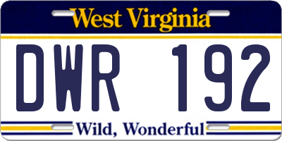 WV license plate DWR192